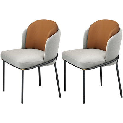 Contemporary 1/2/5 Pieces Dining Set Round Dining Room Table Set 2 Orange Chairs Clearhalo 'Dining Room Sets' 'Dining Tables & Seating' 'dining_room_set' 'furn' 'furn_dining_room_set' 'Furniture' 'furniture_dining_room_set' 'Kitchen & Dining Furniture' 'kitchen&dining_furn' 'kitchen' 4481637