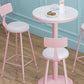 Modern Style Iron Bar Stool with Footrest Milk Tea Shop Pink Bar Stool 30 Inches Clearhalo 'Bar Furniture' 'Bar Stools' 'bar_stools' 'furn' 'furn_bar_stools' 'furniture_bar_stools' 'Kitchen & Dining Furniture' 'kitchen&dining_furn' 'kitchen' 'kitchen_furn' Furniture' 4481686