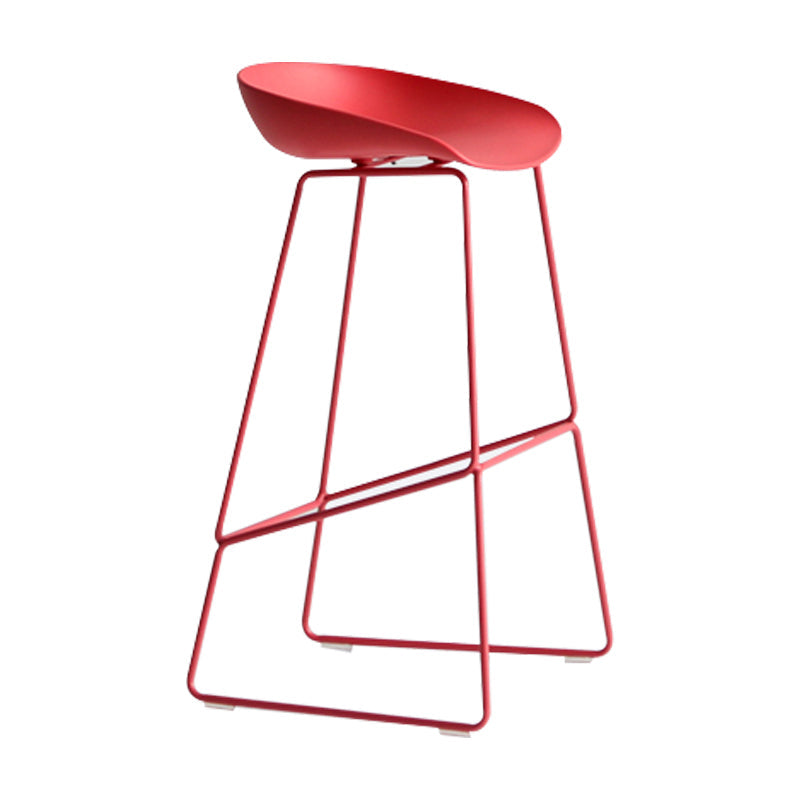 Modern Style Bar-stool Sled Legs PP Bucket Seat Barstool for Counter Bar Red 1 Piece Clearhalo 'Bar Furniture' 'Bar Stools' 'bar_stools' 'furn' 'furn_bar_stools' 'furniture_bar_stools' 'Kitchen & Dining Furniture' 'kitchen&dining_furn' 'kitchen' 'kitchen_furn' Furniture' 4481700