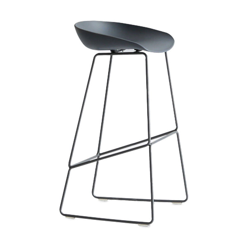 Modern Style Bar-stool Sled Legs PP Bucket Seat Barstool for Counter Bar Grey 1 Piece Clearhalo 'Bar Furniture' 'Bar Stools' 'bar_stools' 'furn' 'furn_bar_stools' 'furniture_bar_stools' 'Kitchen & Dining Furniture' 'kitchen&dining_furn' 'kitchen' 'kitchen_furn' Furniture' 4481702