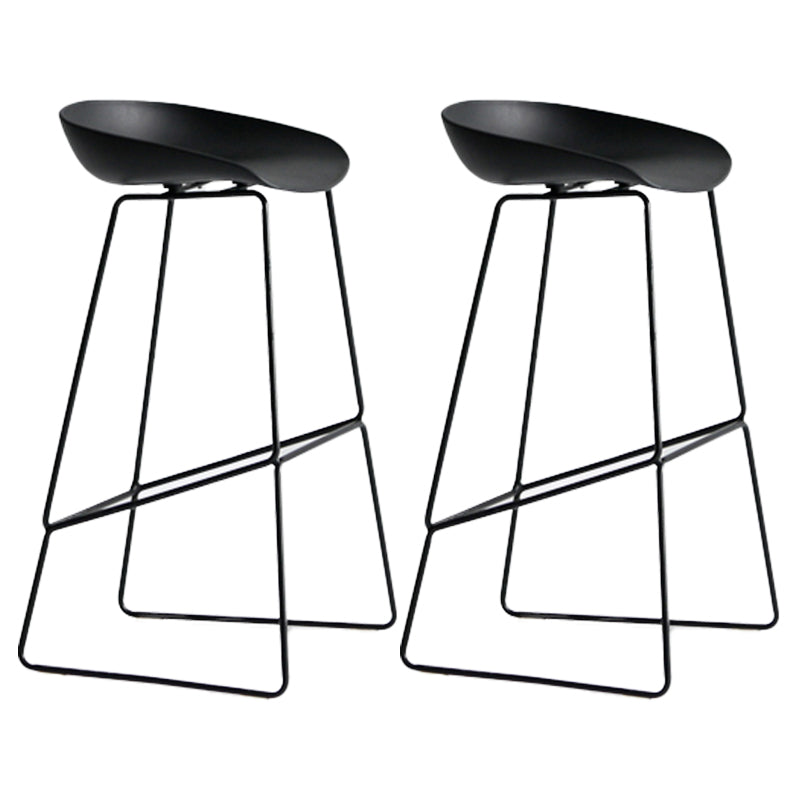 Modern Style Bar-stool Sled Legs PP Bucket Seat Barstool for Counter Bar Black 2 Piece Set Clearhalo 'Bar Furniture' 'Bar Stools' 'bar_stools' 'furn' 'furn_bar_stools' 'furniture_bar_stools' 'Kitchen & Dining Furniture' 'kitchen&dining_furn' 'kitchen' 'kitchen_furn' Furniture' 4481711
