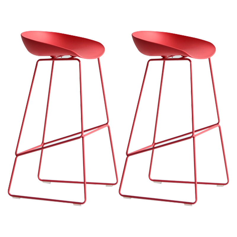 Modern Style Bar-stool Sled Legs PP Bucket Seat Barstool for Counter Bar Red 2 Piece Set Clearhalo 'Bar Furniture' 'Bar Stools' 'bar_stools' 'furn' 'furn_bar_stools' 'furniture_bar_stools' 'Kitchen & Dining Furniture' 'kitchen&dining_furn' 'kitchen' 'kitchen_furn' Furniture' 4481713