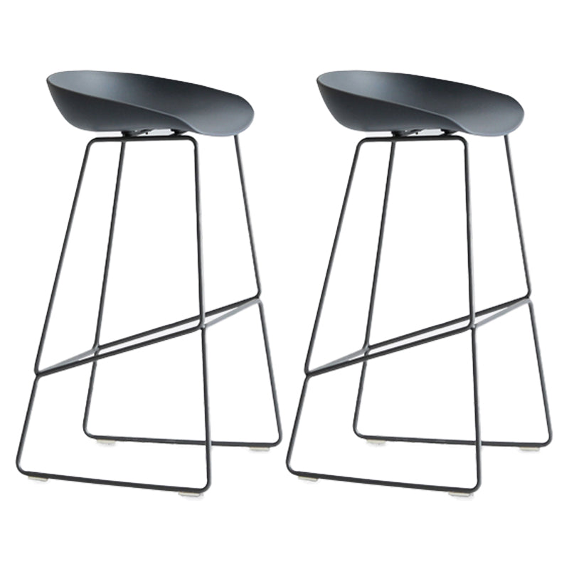 Modern Style Bar-stool Sled Legs PP Bucket Seat Barstool for Counter Bar Grey 2 Piece Set Clearhalo 'Bar Furniture' 'Bar Stools' 'bar_stools' 'furn' 'furn_bar_stools' 'furniture_bar_stools' 'Kitchen & Dining Furniture' 'kitchen&dining_furn' 'kitchen' 'kitchen_furn' Furniture' 4481715