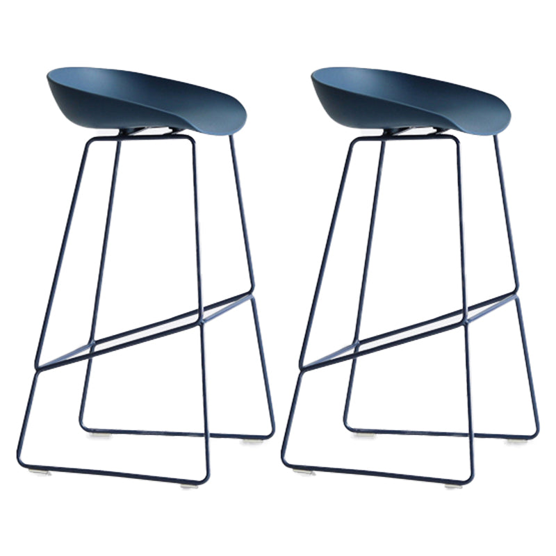 Modern Style Bar-stool Sled Legs PP Bucket Seat Barstool for Counter Bar Blue 2 Piece Set Bar Stool(30"H) Clearhalo 'Bar Furniture' 'Bar Stools' 'bar_stools' 'furn' 'furn_bar_stools' 'furniture_bar_stools' 'Kitchen & Dining Furniture' 'kitchen&dining_furn' 'kitchen' 'kitchen_furn' Furniture' 4481717