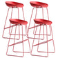 Modern Style Bar-stool Sled Legs PP Bucket Seat Barstool for Counter Bar Red 4 Piece Set Clearhalo 'Bar Furniture' 'Bar Stools' 'bar_stools' 'furn' 'furn_bar_stools' 'furniture_bar_stools' 'Kitchen & Dining Furniture' 'kitchen&dining_furn' 'kitchen' 'kitchen_furn' Furniture' 4481723