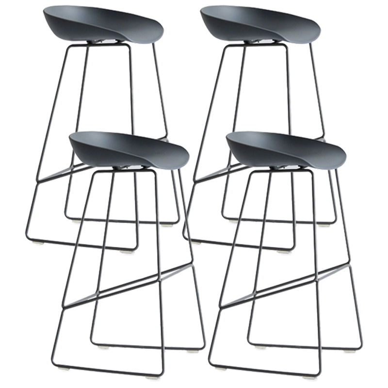 Modern Style Bar-stool Sled Legs PP Bucket Seat Barstool for Counter Bar Grey 4 Piece Set Clearhalo 'Bar Furniture' 'Bar Stools' 'bar_stools' 'furn' 'furn_bar_stools' 'furniture_bar_stools' 'Kitchen & Dining Furniture' 'kitchen&dining_furn' 'kitchen' 'kitchen_furn' Furniture' 4481724