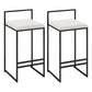Modern Style Metal Bar Stool Low Back and Footrest Bar Stool for Kitchen (set of 2) White 2 Piece Set Clearhalo 'Bar Furniture' 'Bar Stools' 'bar_stools' 'furn' 'furn_bar_stools' 'furniture_bar_stools' 'Kitchen & Dining Furniture' 'kitchen&dining_furn' 'kitchen' 'kitchen_furn' Furniture' 4481734