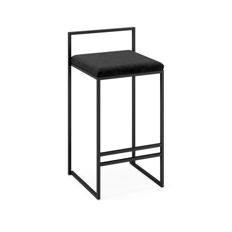 Modern Style Metal Bar Stool Low Back and Footrest Bar Stool for Kitchen (set of 2) Clearhalo 'Bar Furniture' 'Bar Stools' 'bar_stools' 'furn' 'furn_bar_stools' 'furniture_bar_stools' 'Kitchen & Dining Furniture' 'kitchen&dining_furn' 'kitchen' 'kitchen_furn' Furniture' 4481736