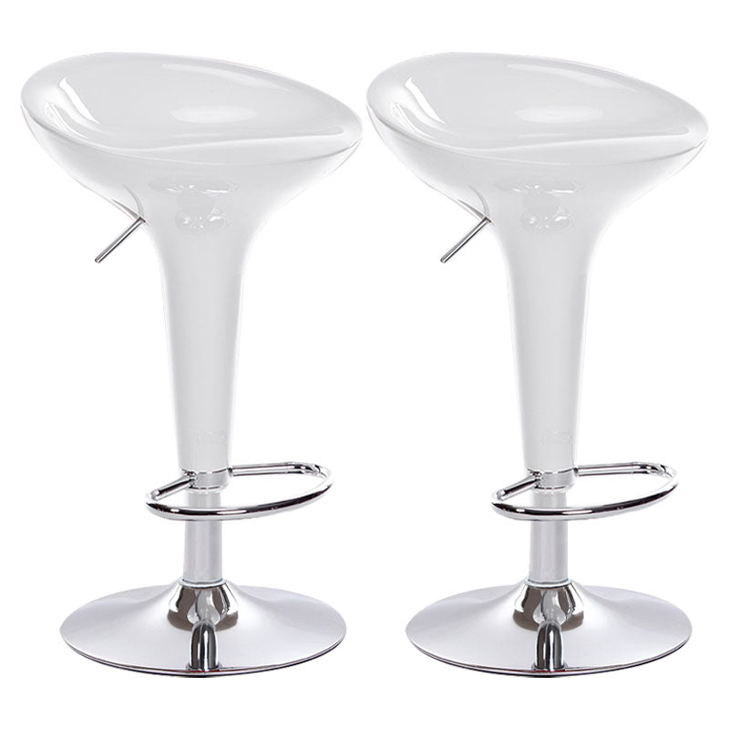 Industrial Style Bar Stool with Adjustable Height PP Seat Barstool for Kitchen Gloss White 2 Piece Set Clearhalo 'Bar Furniture' 'Bar Stools' 'bar_stools' 'furn' 'furn_bar_stools' 'furniture_bar_stools' 'Kitchen & Dining Furniture' 'kitchen&dining_furn' 'kitchen' 'kitchen_furn' Furniture' 4481759