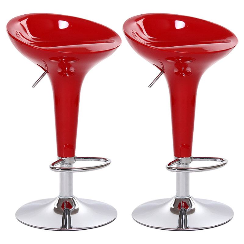 Industrial Style Bar Stool with Adjustable Height PP Seat Barstool for Kitchen Dark Red 2 Piece Set Clearhalo 'Bar Furniture' 'Bar Stools' 'bar_stools' 'furn' 'furn_bar_stools' 'furniture_bar_stools' 'Kitchen & Dining Furniture' 'kitchen&dining_furn' 'kitchen' 'kitchen_furn' Furniture' 4481762