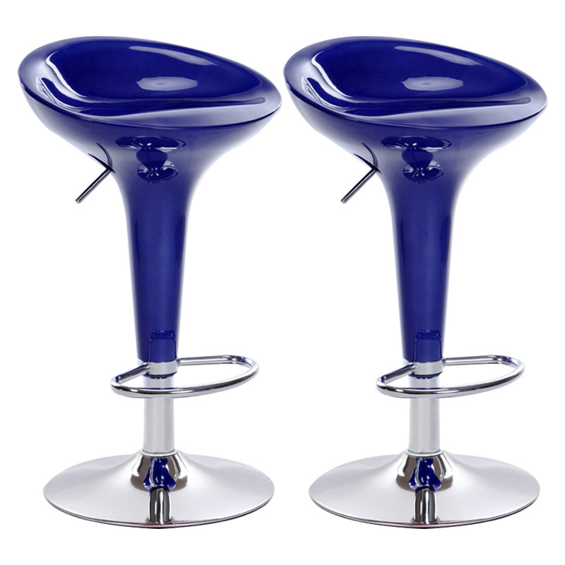 Industrial Style Bar Stool with Adjustable Height PP Seat Barstool for Kitchen Royal Blue 2 Piece Set Clearhalo 'Bar Furniture' 'Bar Stools' 'bar_stools' 'furn' 'furn_bar_stools' 'furniture_bar_stools' 'Kitchen & Dining Furniture' 'kitchen&dining_furn' 'kitchen' 'kitchen_furn' Furniture' 4481768
