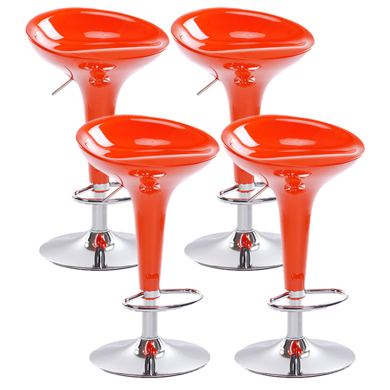 Industrial Style Bar Stool with Adjustable Height PP Seat Barstool for Kitchen Orange 4 Piece Set Clearhalo 'Bar Furniture' 'Bar Stools' 'bar_stools' 'furn' 'furn_bar_stools' 'furniture_bar_stools' 'Kitchen & Dining Furniture' 'kitchen&dining_furn' 'kitchen' 'kitchen_furn' Furniture' 4481770
