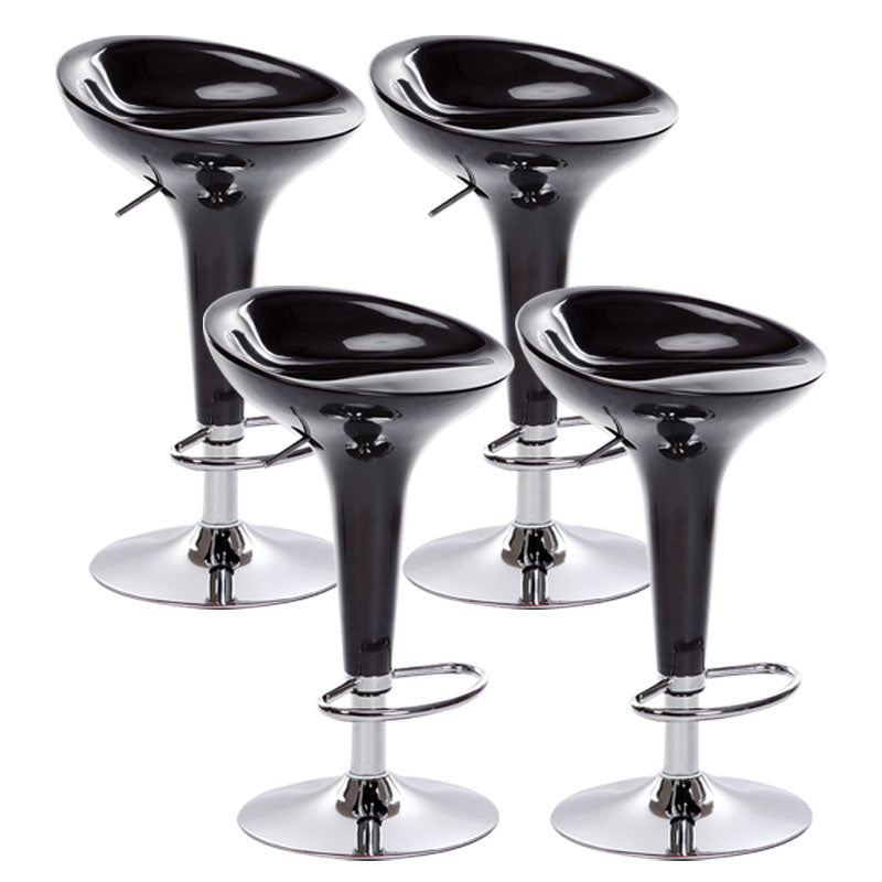 Industrial Style Bar Stool with Adjustable Height PP Seat Barstool for Kitchen Gloss Black 4 Piece Set Clearhalo 'Bar Furniture' 'Bar Stools' 'bar_stools' 'furn' 'furn_bar_stools' 'furniture_bar_stools' 'Kitchen & Dining Furniture' 'kitchen&dining_furn' 'kitchen' 'kitchen_furn' Furniture' 4481771