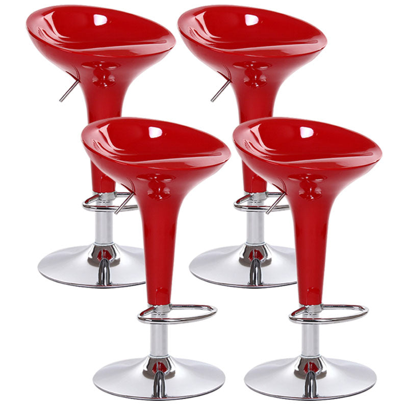 Industrial Style Bar Stool with Adjustable Height PP Seat Barstool for Kitchen Dark Red 4 Piece Set Clearhalo 'Bar Furniture' 'Bar Stools' 'bar_stools' 'furn' 'furn_bar_stools' 'furniture_bar_stools' 'Kitchen & Dining Furniture' 'kitchen&dining_furn' 'kitchen' 'kitchen_furn' Furniture' 4481772