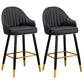 Modern Armless Backrest Counter Stool Iron Living Room Bar Stool with Leather Cushion Black 2 Piece Set Clearhalo 'Bar Furniture' 'Bar Stools' 'bar_stools' 'furn' 'furn_bar_stools' 'furniture_bar_stools' 'Kitchen & Dining Furniture' 'kitchen&dining_furn' 'kitchen' 'kitchen_furn' Furniture' 4481808