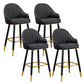 Modern Armless Backrest Counter Stool Iron Living Room Bar Stool with Leather Cushion Black 4 Piece Set Clearhalo 'Bar Furniture' 'Bar Stools' 'bar_stools' 'furn' 'furn_bar_stools' 'furniture_bar_stools' 'Kitchen & Dining Furniture' 'kitchen&dining_furn' 'kitchen' 'kitchen_furn' Furniture' 4481809