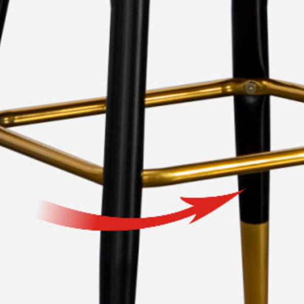 Modern Armless Backrest Counter Stool Iron Living Room Bar Stool with Leather Cushion Clearhalo 'Bar Furniture' 'Bar Stools' 'bar_stools' 'furn' 'furn_bar_stools' 'furniture_bar_stools' 'Kitchen & Dining Furniture' 'kitchen&dining_furn' 'kitchen' 'kitchen_furn' Furniture' 4481820