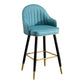Modern Armless Backrest Counter Stool Iron Living Room Bar Stool with Leather Cushion Blue 1 Piece Clearhalo 'Bar Furniture' 'Bar Stools' 'bar_stools' 'furn' 'furn_bar_stools' 'furniture_bar_stools' 'Kitchen & Dining Furniture' 'kitchen&dining_furn' 'kitchen' 'kitchen_furn' Furniture' 4481828