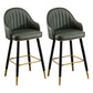 Modern Armless Backrest Counter Stool Iron Living Room Bar Stool with Leather Cushion Blackish Green 2 Piece Set Clearhalo 'Bar Furniture' 'Bar Stools' 'bar_stools' 'furn' 'furn_bar_stools' 'furniture_bar_stools' 'Kitchen & Dining Furniture' 'kitchen&dining_furn' 'kitchen' 'kitchen_furn' Furniture' 4481832