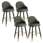 Modern Armless Backrest Counter Stool Iron Living Room Bar Stool with Leather Cushion Blackish Green 4 Piece Set Clearhalo 'Bar Furniture' 'Bar Stools' 'bar_stools' 'furn' 'furn_bar_stools' 'furniture_bar_stools' 'Kitchen & Dining Furniture' 'kitchen&dining_furn' 'kitchen' 'kitchen_furn' Furniture' 4481833