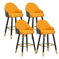 Modern Armless Backrest Counter Stool Iron Living Room Bar Stool with Leather Cushion Orange 4 Piece Set Bar Stool(30"H) Clearhalo 'Bar Furniture' 'Bar Stools' 'bar_stools' 'furn' 'furn_bar_stools' 'furniture_bar_stools' 'Kitchen & Dining Furniture' 'kitchen&dining_furn' 'kitchen' 'kitchen_furn' Furniture' 4481836