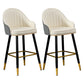 Modern Armless Backrest Counter Stool Iron Living Room Bar Stool with Leather Cushion Off-White 2 Piece Set Clearhalo 'Bar Furniture' 'Bar Stools' 'bar_stools' 'furn' 'furn_bar_stools' 'furniture_bar_stools' 'Kitchen & Dining Furniture' 'kitchen&dining_furn' 'kitchen' 'kitchen_furn' Furniture' 4481838