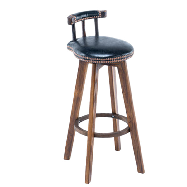 Modern Rotatable Backrest Counter Stool Wood Kitchen Bar Stool with Cushion Black 1 Piece Clearhalo 'Bar Furniture' 'Bar Stools' 'bar_stools' 'furn' 'furn_bar_stools' 'furniture_bar_stools' 'Kitchen & Dining Furniture' 'kitchen&dining_furn' 'kitchen' 'kitchen_furn' Furniture' 4481844
