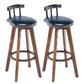 Modern Rotatable Backrest Counter Stool Wood Kitchen Bar Stool with Cushion Black 2 Piece Set Clearhalo 'Bar Furniture' 'Bar Stools' 'bar_stools' 'furn' 'furn_bar_stools' 'furniture_bar_stools' 'Kitchen & Dining Furniture' 'kitchen&dining_furn' 'kitchen' 'kitchen_furn' Furniture' 4481846