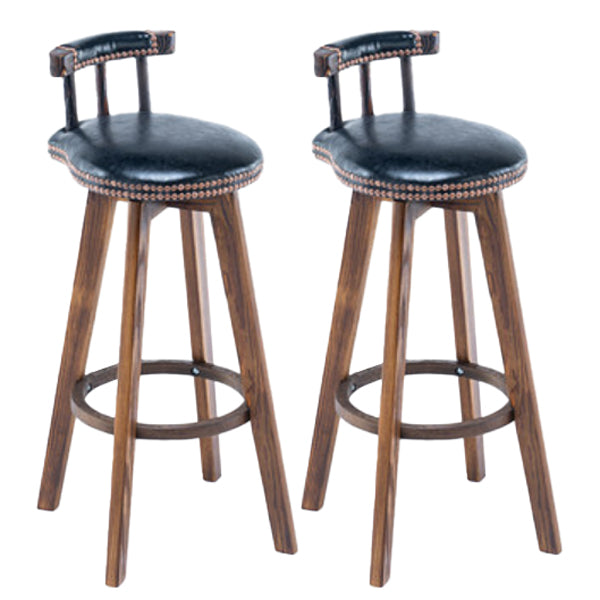 Modern Rotatable Backrest Counter Stool Wood Kitchen Bar Stool with Cushion Black 2 Piece Set Clearhalo 'Bar Furniture' 'Bar Stools' 'bar_stools' 'furn' 'furn_bar_stools' 'furniture_bar_stools' 'Kitchen & Dining Furniture' 'kitchen&dining_furn' 'kitchen' 'kitchen_furn' Furniture' 4481846
