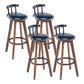 Modern Rotatable Backrest Counter Stool Wood Kitchen Bar Stool with Cushion Black 4 Piece Set Clearhalo 'Bar Furniture' 'Bar Stools' 'bar_stools' 'furn' 'furn_bar_stools' 'furniture_bar_stools' 'Kitchen & Dining Furniture' 'kitchen&dining_furn' 'kitchen' 'kitchen_furn' Furniture' 4481848