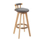 Modern Rotatable Backrest Counter Stool Wood Kitchen Bar Stool with Cushion Dark Gray 1 Piece Clearhalo 'Bar Furniture' 'Bar Stools' 'bar_stools' 'furn' 'furn_bar_stools' 'furniture_bar_stools' 'Kitchen & Dining Furniture' 'kitchen&dining_furn' 'kitchen' 'kitchen_furn' Furniture' 4481849