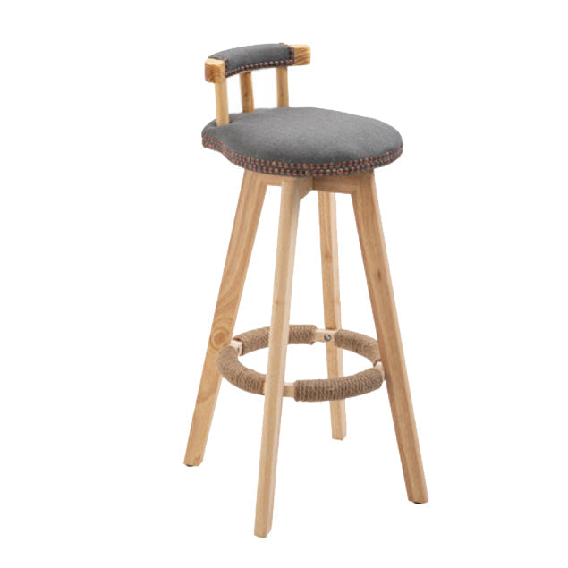 Modern Rotatable Backrest Counter Stool Wood Kitchen Bar Stool with Cushion Dark Gray 1 Piece Clearhalo 'Bar Furniture' 'Bar Stools' 'bar_stools' 'furn' 'furn_bar_stools' 'furniture_bar_stools' 'Kitchen & Dining Furniture' 'kitchen&dining_furn' 'kitchen' 'kitchen_furn' Furniture' 4481849