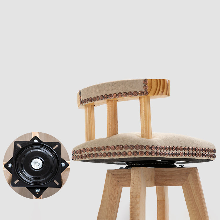 Modern Rotatable Backrest Counter Stool Wood Kitchen Bar Stool with Cushion Clearhalo 'Bar Furniture' 'Bar Stools' 'bar_stools' 'furn' 'furn_bar_stools' 'furniture_bar_stools' 'Kitchen & Dining Furniture' 'kitchen&dining_furn' 'kitchen' 'kitchen_furn' Furniture' 4481850