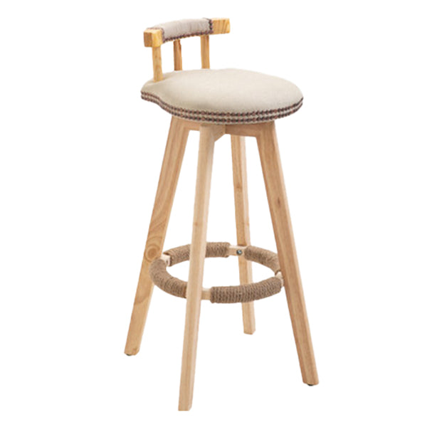Modern Rotatable Backrest Counter Stool Wood Kitchen Bar Stool with Cushion Clearhalo 'Bar Furniture' 'Bar Stools' 'bar_stools' 'furn' 'furn_bar_stools' 'furniture_bar_stools' 'Kitchen & Dining Furniture' 'kitchen&dining_furn' 'kitchen' 'kitchen_furn' Furniture' 4481851