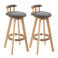 Modern Rotatable Backrest Counter Stool Wood Kitchen Bar Stool with Cushion Dark Gray 2 Piece Set Clearhalo 'Bar Furniture' 'Bar Stools' 'bar_stools' 'furn' 'furn_bar_stools' 'furniture_bar_stools' 'Kitchen & Dining Furniture' 'kitchen&dining_furn' 'kitchen' 'kitchen_furn' Furniture' 4481852