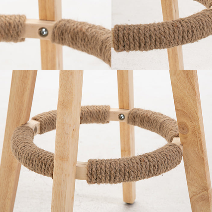 Modern Rotatable Backrest Counter Stool Wood Kitchen Bar Stool with Cushion Clearhalo 'Bar Furniture' 'Bar Stools' 'bar_stools' 'furn' 'furn_bar_stools' 'furniture_bar_stools' 'Kitchen & Dining Furniture' 'kitchen&dining_furn' 'kitchen' 'kitchen_furn' Furniture' 4481855