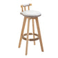 Modern Rotatable Backrest Counter Stool Wood Kitchen Bar Stool with Cushion White 1 Piece Clearhalo 'Bar Furniture' 'Bar Stools' 'bar_stools' 'furn' 'furn_bar_stools' 'furniture_bar_stools' 'Kitchen & Dining Furniture' 'kitchen&dining_furn' 'kitchen' 'kitchen_furn' Furniture' 4481856