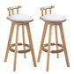 Modern Rotatable Backrest Counter Stool Wood Kitchen Bar Stool with Cushion White 2 Piece Set Clearhalo 'Bar Furniture' 'Bar Stools' 'bar_stools' 'furn' 'furn_bar_stools' 'furniture_bar_stools' 'Kitchen & Dining Furniture' 'kitchen&dining_furn' 'kitchen' 'kitchen_furn' Furniture' 4481857
