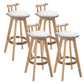 Modern Rotatable Backrest Counter Stool Wood Kitchen Bar Stool with Cushion White 4 Piece Set Clearhalo 'Bar Furniture' 'Bar Stools' 'bar_stools' 'furn' 'furn_bar_stools' 'furniture_bar_stools' 'Kitchen & Dining Furniture' 'kitchen&dining_furn' 'kitchen' 'kitchen_furn' Furniture' 4481859