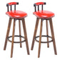 Modern Rotatable Backrest Counter Stool Wood Kitchen Bar Stool with Cushion Red 2 Piece Set Clearhalo 'Bar Furniture' 'Bar Stools' 'bar_stools' 'furn' 'furn_bar_stools' 'furniture_bar_stools' 'Kitchen & Dining Furniture' 'kitchen&dining_furn' 'kitchen' 'kitchen_furn' Furniture' 4481861