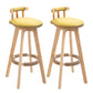 Modern Rotatable Backrest Counter Stool Wood Kitchen Bar Stool with Cushion Yellow 2 Piece Set Clearhalo 'Bar Furniture' 'Bar Stools' 'bar_stools' 'furn' 'furn_bar_stools' 'furniture_bar_stools' 'Kitchen & Dining Furniture' 'kitchen&dining_furn' 'kitchen' 'kitchen_furn' Furniture' 4481864