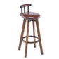 Modern Rotatable Backrest Counter Stool Wood Kitchen Bar Stool with Cushion Brown 1 Piece Clearhalo 'Bar Furniture' 'Bar Stools' 'bar_stools' 'furn' 'furn_bar_stools' 'furniture_bar_stools' 'Kitchen & Dining Furniture' 'kitchen&dining_furn' 'kitchen' 'kitchen_furn' Furniture' 4481866