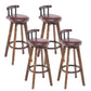 Modern Rotatable Backrest Counter Stool Wood Kitchen Bar Stool with Cushion Brown 4 Piece Set Clearhalo 'Bar Furniture' 'Bar Stools' 'bar_stools' 'furn' 'furn_bar_stools' 'furniture_bar_stools' 'Kitchen & Dining Furniture' 'kitchen&dining_furn' 'kitchen' 'kitchen_furn' Furniture' 4481868