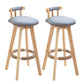 Modern Rotatable Backrest Counter Stool Wood Kitchen Bar Stool with Cushion Light Blue 2 Piece Set Clearhalo 'Bar Furniture' 'Bar Stools' 'bar_stools' 'furn' 'furn_bar_stools' 'furniture_bar_stools' 'Kitchen & Dining Furniture' 'kitchen&dining_furn' 'kitchen' 'kitchen_furn' Furniture' 4481870