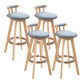 Modern Rotatable Backrest Counter Stool Wood Kitchen Bar Stool with Cushion Light Blue 4 Piece Set Clearhalo 'Bar Furniture' 'Bar Stools' 'bar_stools' 'furn' 'furn_bar_stools' 'furniture_bar_stools' 'Kitchen & Dining Furniture' 'kitchen&dining_furn' 'kitchen' 'kitchen_furn' Furniture' 4481871