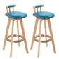 Modern Rotatable Backrest Counter Stool Wood Kitchen Bar Stool with Cushion Sky Blue 2 Piece Set Clearhalo 'Bar Furniture' 'Bar Stools' 'bar_stools' 'furn' 'furn_bar_stools' 'furniture_bar_stools' 'Kitchen & Dining Furniture' 'kitchen&dining_furn' 'kitchen' 'kitchen_furn' Furniture' 4481873