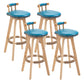 Modern Rotatable Backrest Counter Stool Wood Kitchen Bar Stool with Cushion Sky Blue 4 Piece Set Clearhalo 'Bar Furniture' 'Bar Stools' 'bar_stools' 'furn' 'furn_bar_stools' 'furniture_bar_stools' 'Kitchen & Dining Furniture' 'kitchen&dining_furn' 'kitchen' 'kitchen_furn' Furniture' 4481874