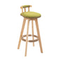 Modern Rotatable Backrest Counter Stool Wood Kitchen Bar Stool with Cushion Green 1 Piece Clearhalo 'Bar Furniture' 'Bar Stools' 'bar_stools' 'furn' 'furn_bar_stools' 'furniture_bar_stools' 'Kitchen & Dining Furniture' 'kitchen&dining_furn' 'kitchen' 'kitchen_furn' Furniture' 4481875
