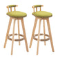 Modern Rotatable Backrest Counter Stool Wood Kitchen Bar Stool with Cushion Green 2 Piece Set Clearhalo 'Bar Furniture' 'Bar Stools' 'bar_stools' 'furn' 'furn_bar_stools' 'furniture_bar_stools' 'Kitchen & Dining Furniture' 'kitchen&dining_furn' 'kitchen' 'kitchen_furn' Furniture' 4481876