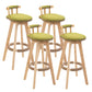 Modern Rotatable Backrest Counter Stool Wood Kitchen Bar Stool with Cushion Green 4 Piece Set Clearhalo 'Bar Furniture' 'Bar Stools' 'bar_stools' 'furn' 'furn_bar_stools' 'furniture_bar_stools' 'Kitchen & Dining Furniture' 'kitchen&dining_furn' 'kitchen' 'kitchen_furn' Furniture' 4481877